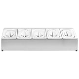 Gastronorm Container Holder with 5 GN 1/6 Pan Stainless Steel - Side View