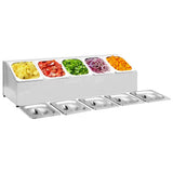 Gastronorm Container Holder with 5 GN 1/6 Pan Stainless Steel