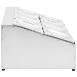 Gastronorm Container Holder with 8 GN 1/6 Pan Stainless Steel - Top-Down View