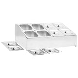 Gastronorm Container Holder with 8 GN 1/6 Pan Stainless Steel - Rear View