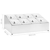 Gastronorm Container Holder with 8 GN 1/6 Pan Stainless Steel