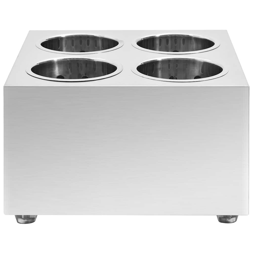 Cutlery Holder 4 Grids Square Stainless Steel