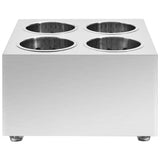 Cutlery Holder 4 Grids Square Stainless Steel - Side View