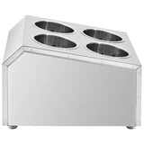 Cutlery Holder 4 Grids Square Stainless Steel - Top-Down View