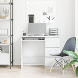 Desk White 90x45x76 cm Engineered Wood - Side View