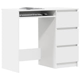 Desk White 90x45x76 cm Engineered Wood - Top-Down View