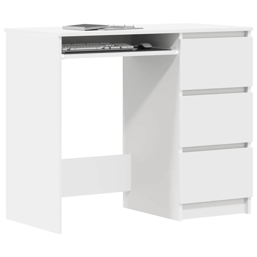 Desk White 90x45x76 cm Engineered Wood