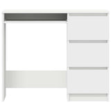 Desk White 90x45x76 cm Engineered Wood