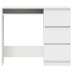 Desk White 90x45x76 cm Engineered Wood