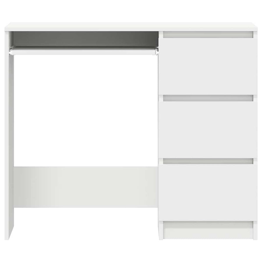 Desk White 90x45x76 cm Engineered Wood