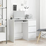 Desk White 90x45x76 cm Engineered Wood