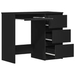 Desk Black 90x45x76 cm Engineered Wood