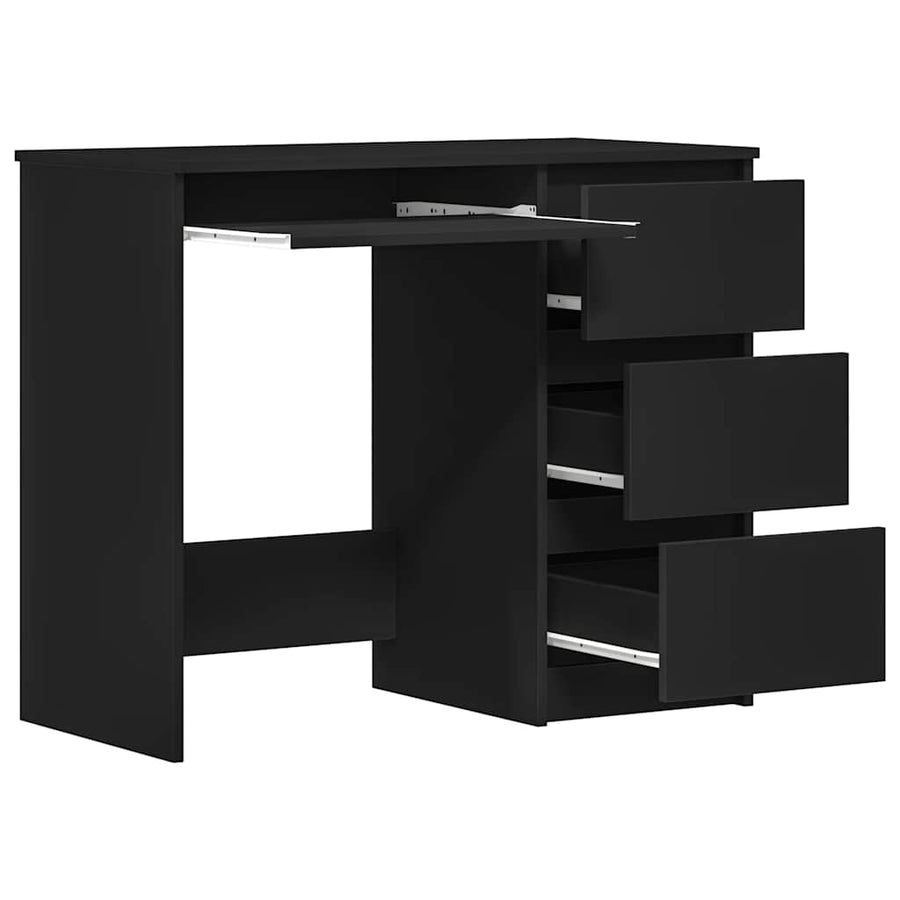 Desk Black 90x45x76 cm Engineered Wood