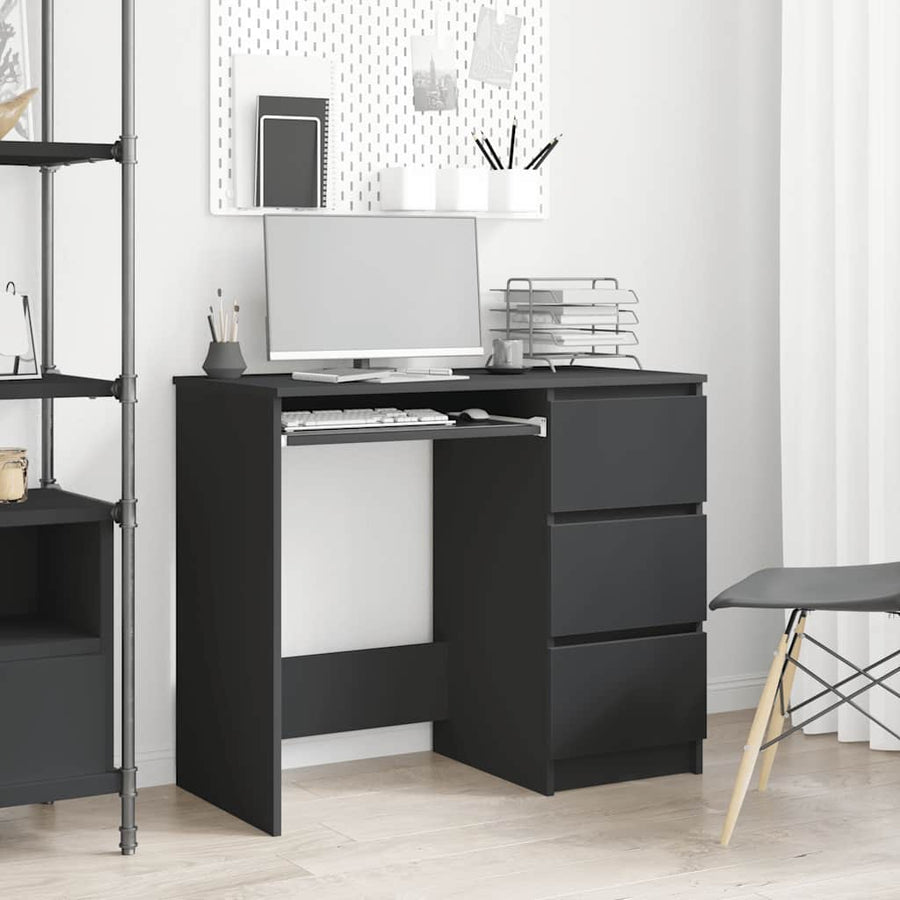 Desk Black 90x45x76 cm Engineered Wood