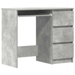 Desk Concrete Grey 90x45x76 cm Engineered Wood
