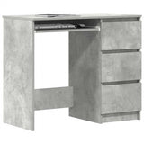 Desk Concrete Grey 90x45x76 cm Engineered Wood - Top-Down View