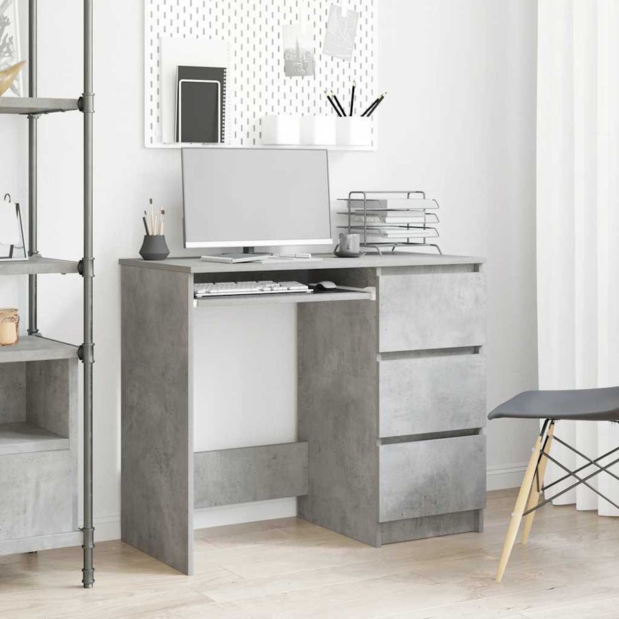 Desk Concrete Grey 90x45x76 cm Engineered Wood