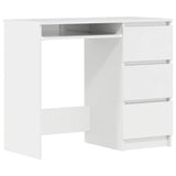 Desk High Gloss White 90x45x76 cm Engineered Wood - Front View