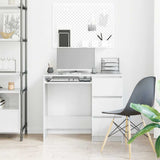 Desk High Gloss White 90x45x76 cm Engineered Wood