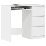 Desk High Gloss White 90x45x76 cm Engineered Wood - Top-Down View