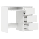 Desk High Gloss White 90x45x76 cm Engineered Wood