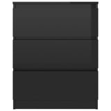Sideboard High Golss Black 60x35x76 cm Engineered Wood - Top-Down View
