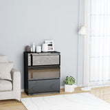 Sideboard High Golss Black 60x35x76 cm Engineered Wood