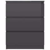 Sideboard High Gloss Grey 60x35x76 cm Engineered Wood