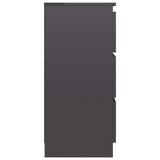 Sideboard High Gloss Grey 60x35x76 cm Engineered Wood