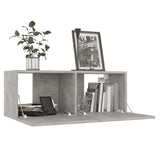 TV Cabinet Concrete Grey 80x30x30 cm Engineered Wood - Top-Down View