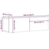 TV Cabinet Black 100x30x30 cm Engineered Wood - Low Angle