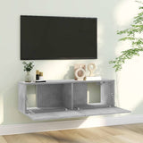 TV Cabinet Concrete Grey 100x30x30 cm Engineered Wood - Side View