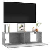 TV Cabinet Concrete Grey 100x30x30 cm Engineered Wood - Top-Down View
