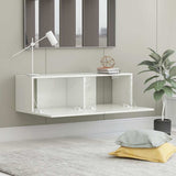 TV Cabinet High Gloss White 100x30x30 cm Engineered Wood