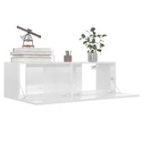 TV Cabinet High Gloss White 100x30x30 cm Engineered Wood