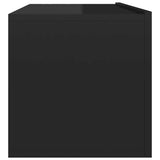 TV Cabinet High Gloss Black 100x30x30 cm Engineered Wood - Close-Up Angle