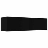 TV Cabinet Black 120x30x30 cm Engineered Wood - Front View