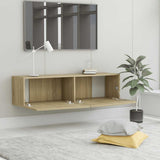 TV Cabinet Sonoma Oak 120x30x30 cm Engineered Wood - Top-Down View