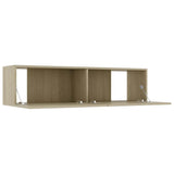 TV Cabinet Sonoma Oak 120x30x30 cm Engineered Wood - 45-Degree Angle