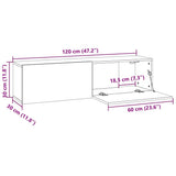 TV Cabinet Sonoma Oak 120x30x30 cm Engineered Wood - Low Angle