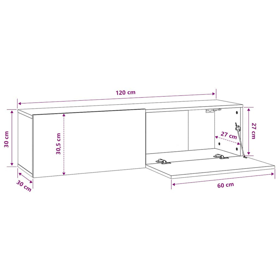 TV Cabinet Sonoma Oak 120x30x30 cm Engineered Wood
