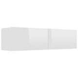TV Cabinet High Gloss White 120x30x30 cm Engineered Wood - Front View
