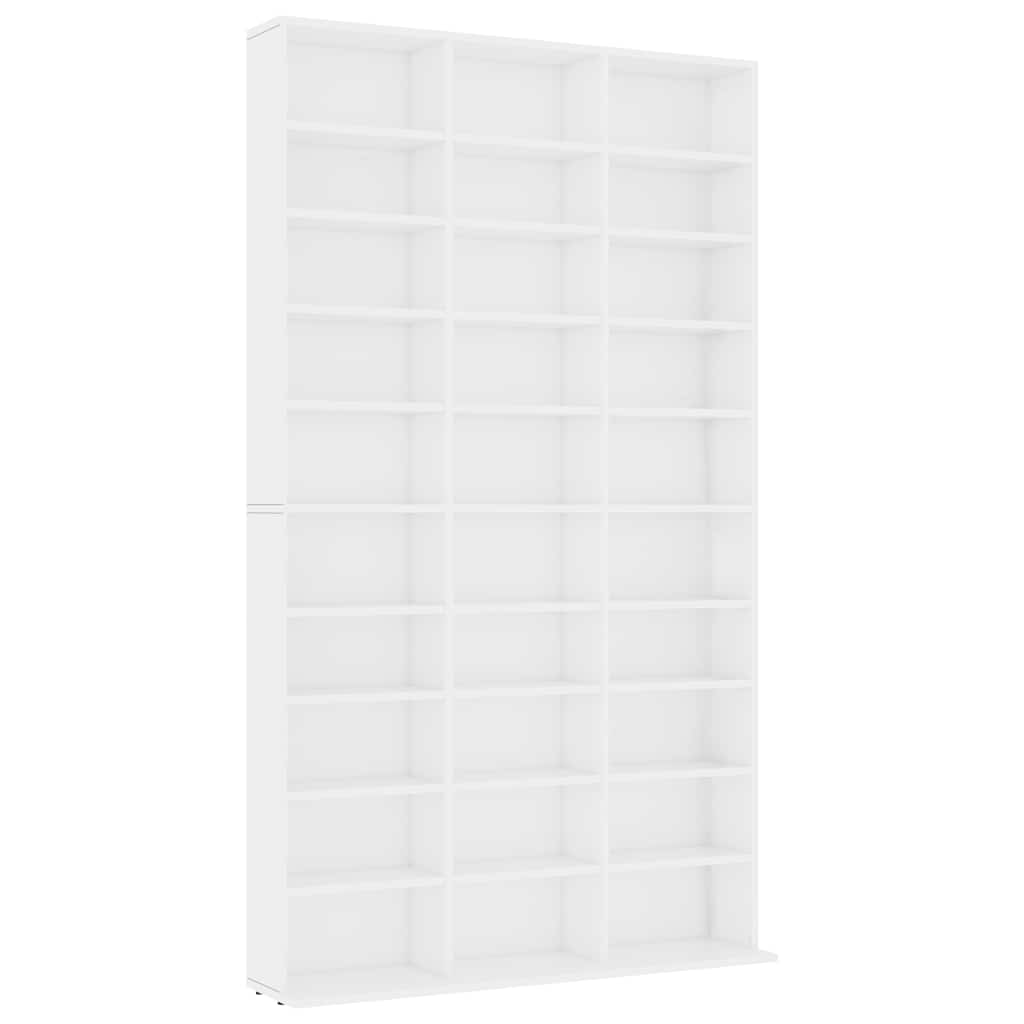 CD Cabinet White 102x23x177.5 cm Engineered Wood