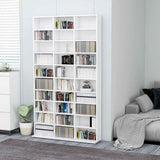 CD Cabinet White 102x23x177.5 cm Engineered Wood