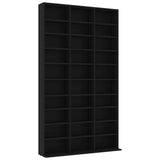 CD Cabinet Black 102x23x177.5 cm Engineered Wood - Front View