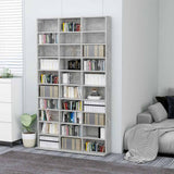 CD Cabinet Concrete Grey 102x16x177.5 cm Engineered Wood
