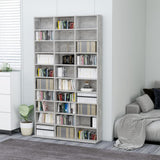 CD Cabinet Concrete Grey 102x16x177.5 cm Engineered Wood