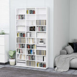 CD Cabinet High Gloss White 102x23x177.5 cm Engineered Wood
