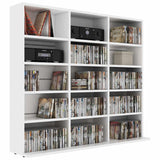 CD Cabinet White 100x23x89.5 cm Engineered Wood - Side View