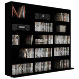 CD Cabinet Black 100x23x89.5 cm Engineered Wood - 45-Degree Angle